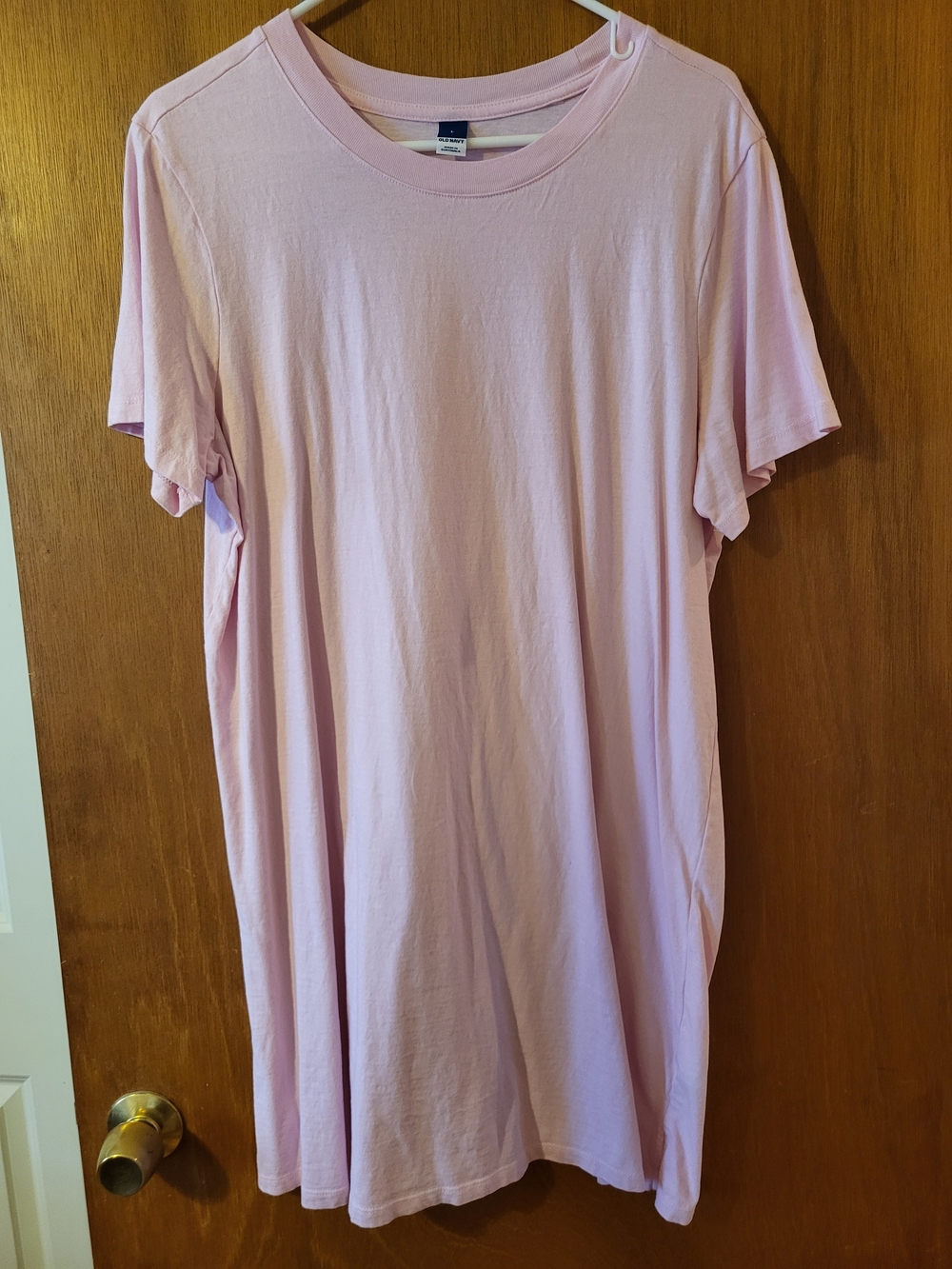 Old Navy Light Pink Short Sleeve Crew Tee Dress
